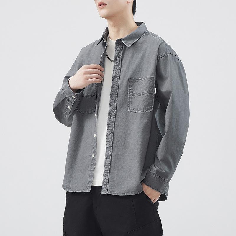 

Japanese Retro Multi-pocket Work Shirt for Men Versatile Loose Casual American Style 3XL