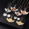 Earrings Hip-Hop Style Heat Transfer Photo Necklace Men'S Simple Niche Diamond-Encrusted Angel Wing Necklace