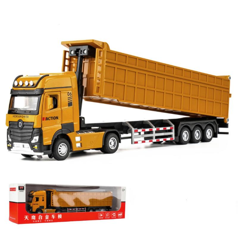 1/50 City Heavy Tipper Truck Model Diecasts Metal Slag Coal Mine Transport Vehicles Car Model Sound And Light Childrens Toy Gift