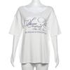 Y2k Estetisk Casual Off Shoulder T-shirt Lös Bokstavstryck Harajuku T-shirts Grunge Vintage Streetwear Oversized T-shirts