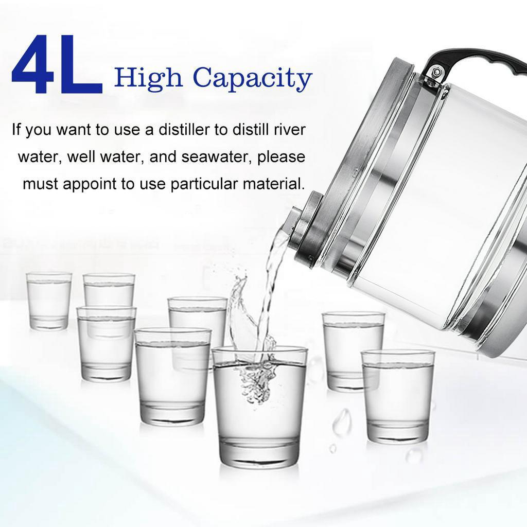 750W 110V 4L Filter Stainless Steel Electric Water Distilled Machine Digital Display Pure Water Distiller Distillation Purifier