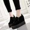 Fashion 10CM Microfiber Platform Wedge Sneaker Women Shoes Hidden Heels Black Women Loafers Autumn Spring Winter Retro Plush Warm Boots
