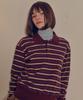 MELLY&ROSE Soft Stripe Polo Knit (310253)_Brown