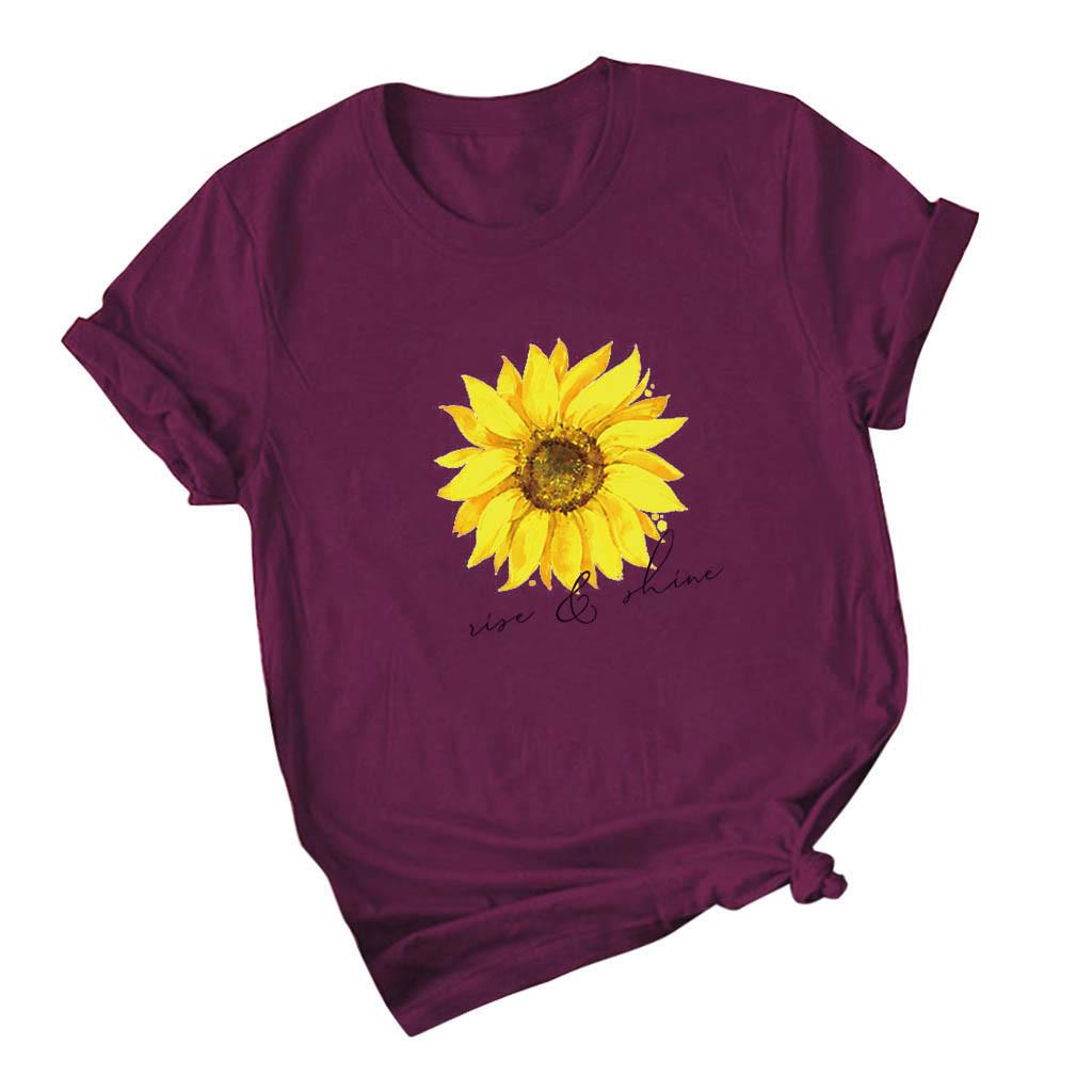 

(SU)Модный женский повседневный хлопковый топ с коротким рукавом и буквенным принтом больших размеров L розовый