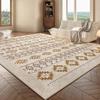 Retro Style Carpets for Living Room Persian Ethnic Style Bedroom Decor Carpet Cream Fluffy Soft Bedside Rug Home Plush Floor Mat