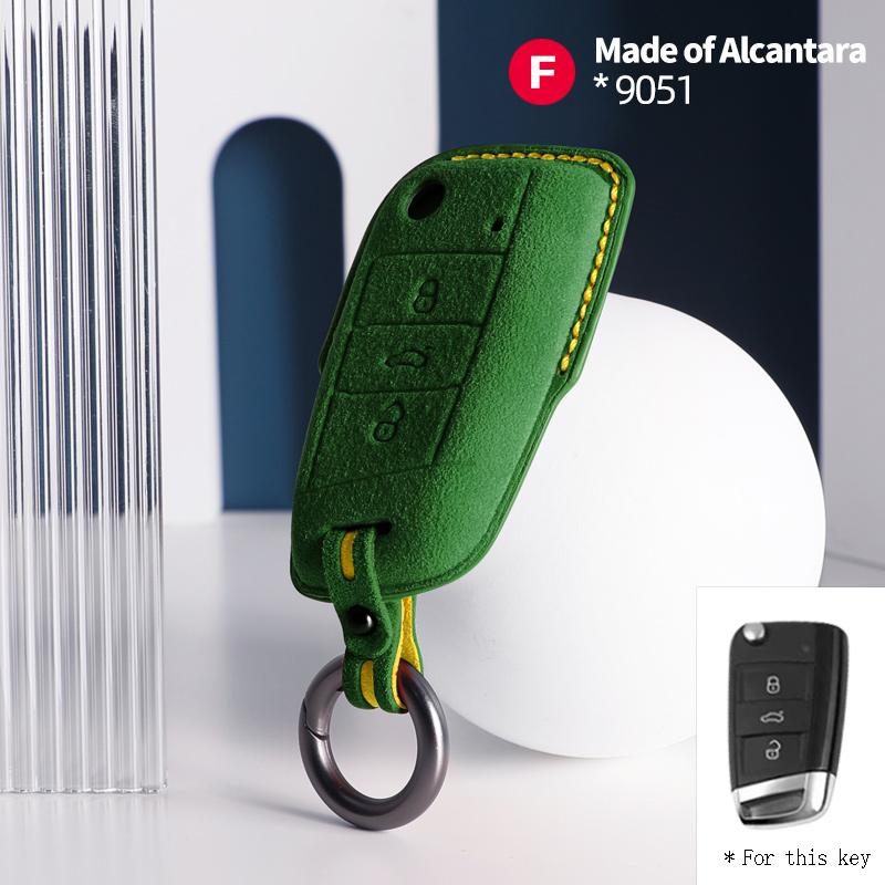 Interior Mouldings Car Key Case Alcantara Keychain For VW Volkswagen Golf 7 MK7 Tiguan MK2 Passat Sagitar Cover Shell Auto Inter