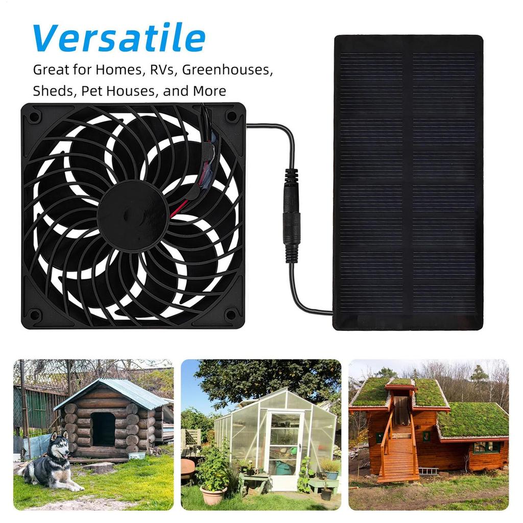 Solar Exhaust Fan For Chicken Coop 0.8w Greenhouse Exhaust Device Chicken Coop Ventilation Device For Home Barn Greenhouse Dog
