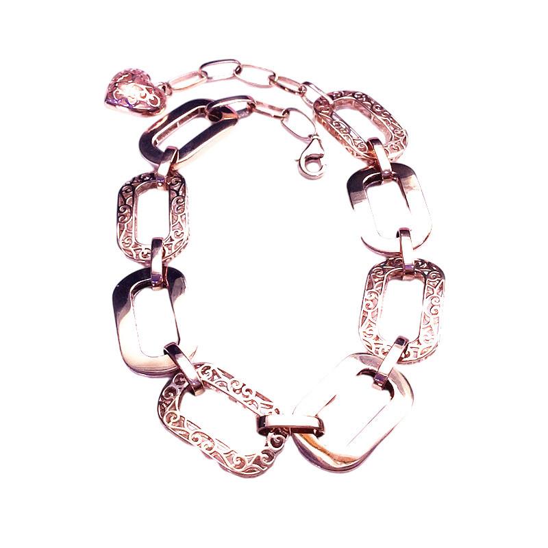 Rose Gold-Plated Purple Gold Women'S Fashion Atmosphere Hollow Wide Version Foreign Gas Color Gold Bracelet