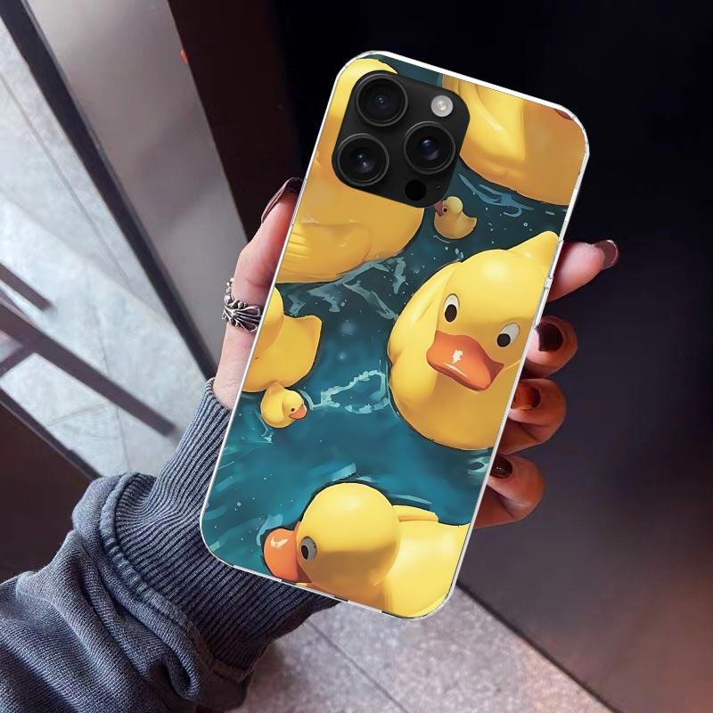 Rubber Ducks Swimming Pool Phone Case For iPhone 17 Air 16 15 Pro Max 14 Plus 13 Mini 12 11 Cover 7 8 SE Silicone Shell Print Fu