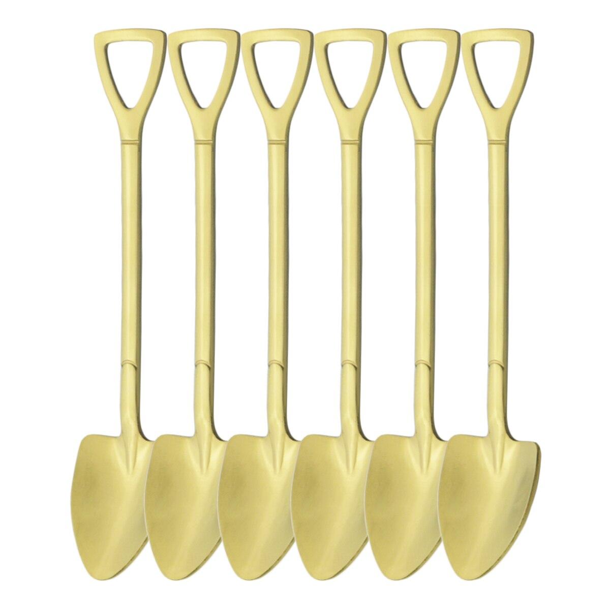 

Лопата из нержавеющей стали 304, набор ложек для мороженого, инструмент для перемешивания, креативная ложка, десертная ложка, набор столовых приборов, кухонные аксессуары золотой