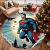 Superman Pattern Round Rug, Indoor/Outdoor Mat, for Picnic, Gameroom, Bedroom, Office, Living Room, Home Decor Carpet, Birthday Gift