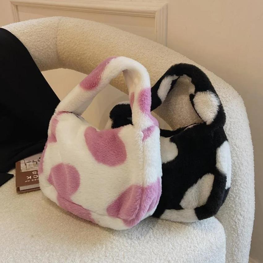 1 Pcs Shoulder Bag Simple Personalized Crossbody Bag Popular Texture New Plush Harajuku Style Cow Fashion Foreign Style Plush