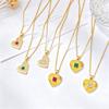 Sweet Heart-Shaped Sparkling Zirconia Stainless Steel Chain Necklace Classic for Women's Girls' Party Anniversary Jewelry Gift
