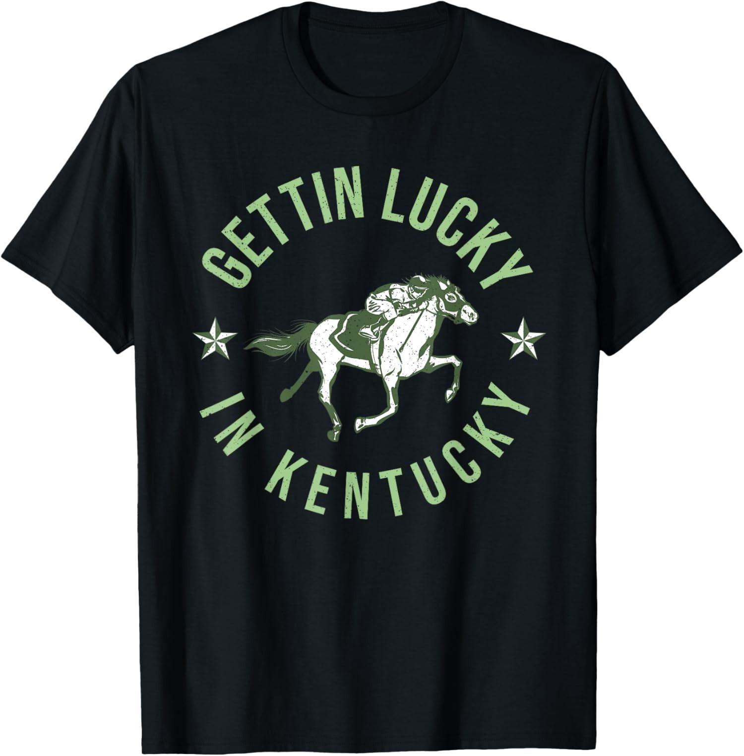 Derby Vintage Getting Lucky In Kentucky Horse Racing Unisex T-Shirt S разноцветный
