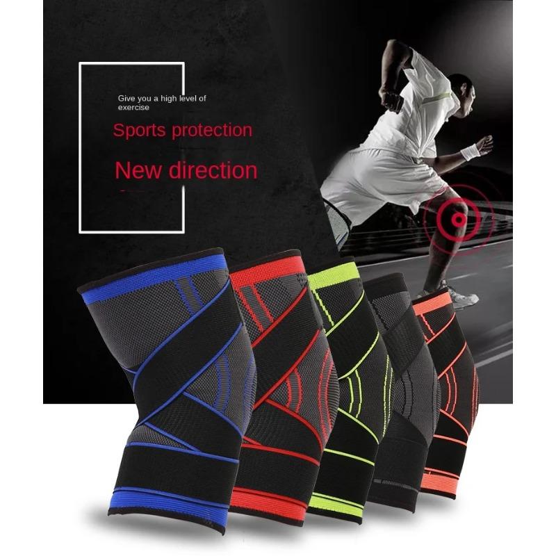 Compression Breathable Elastic Running Athletic Kneecaps Fitness Warm Safety Gear Knitted Strap Kneepad