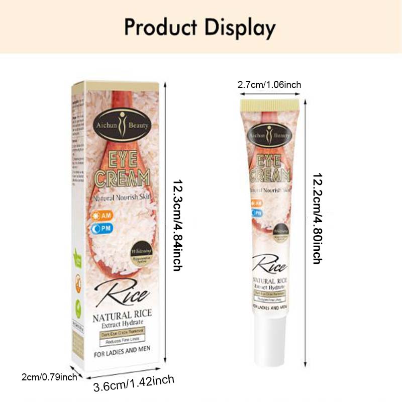 Eye Cream Rice Anti-Wrinkle Moisturizing Anti-Age Remove Dark Circles Eye Care Against Puffiness and Bags Hydrate Cream