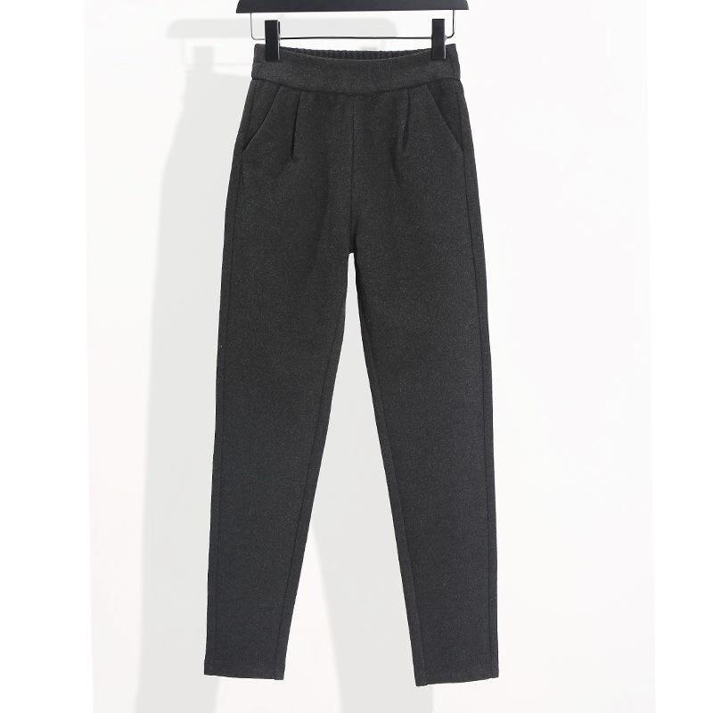 Women's High-Waisted Woolen Slimming Carrot Suit Pants - Autumn/Winter Casual Loose Fit Harem Style