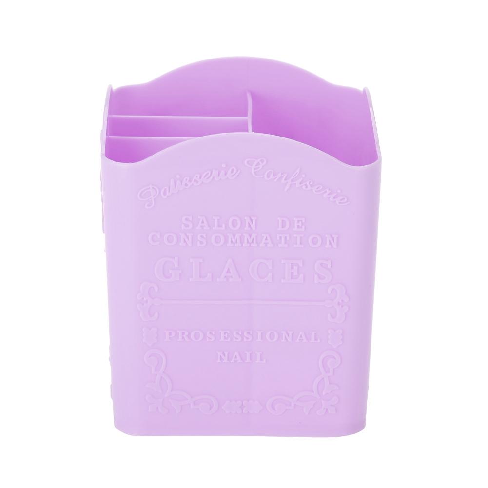 Storage Box Stationery Cosmetic & Manicure Tools Container with Tower Pattern Pink