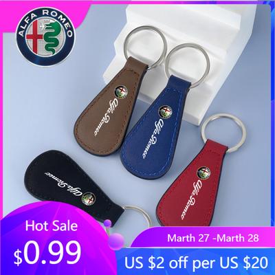 For Alfa Romeo 2026 Hot Sticker Car Key Chain Key Ring Leather Keychain Trinket Pendant For Alfa Romeo Sportiva Giulia Giulietta