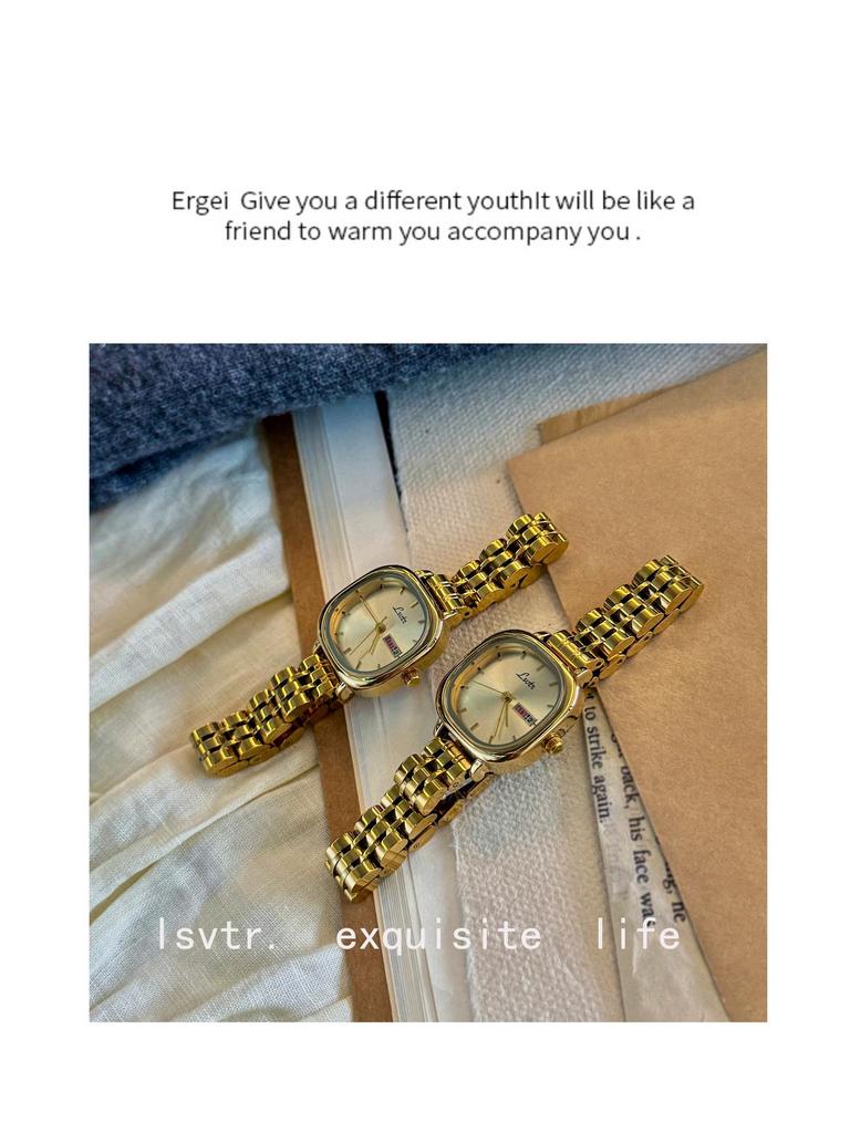 LSVTR Vintage Gold Ladies' Watch - Douyin Favorite, Simple, Modern Luxury