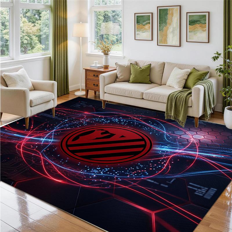 Atletico Madrid Design Crystal Velvet Rug Soft Decorative Mat for Bedroom Entrance