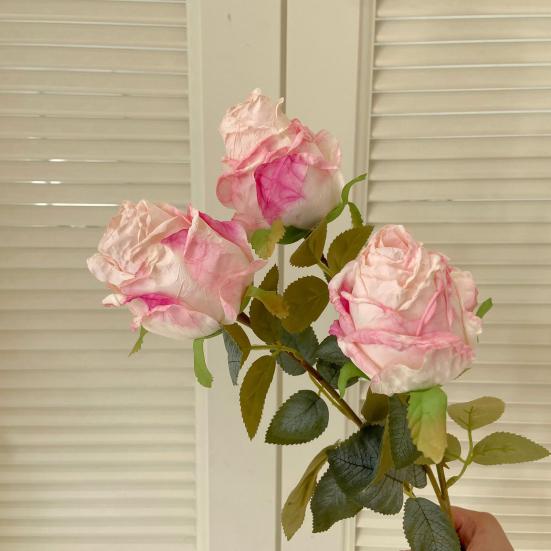 Artificial Roses Realistic Faux Flowers with Bendable Stems Fake Roses In Bulk for Home Vase Wedding Centerpiece Party Decor