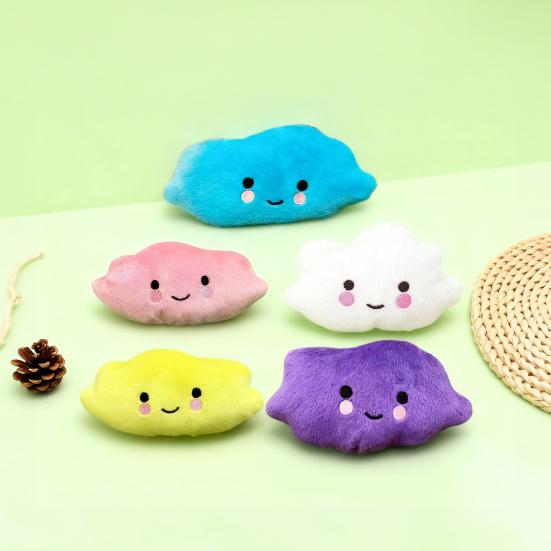 Plush Cloud Dog Toy Squeaky Cute Cloud Dog Chew Toy Soft Puppy Teething Toy for Dogs Solo Entertainment Interactive Play