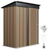 5 X 3ft Corrugated Steel Storage Shed, with Lock - Brown