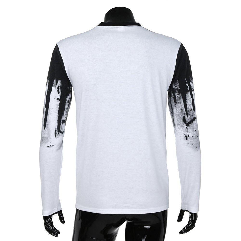 Men Long Sleeve T Shirt Printed Loose O-Neck Cotton Streetwear Tee Tops #8Y Men Long Sleeve T Shirt Printed Loose O-Neck Cotton Streetwear Tee Tops #8Y