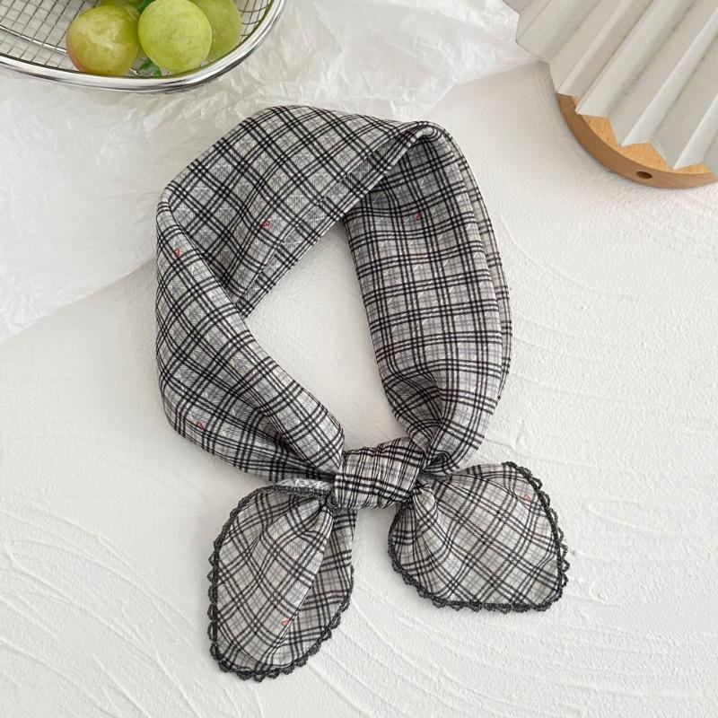 Silk scarf new retro literary cotton and linen square scarf decorative scarf floral headscarf headband multi-purpose scarf small shawl