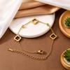 Korean Four-Leaf Clover Gold-Plated Titanium Bracelet