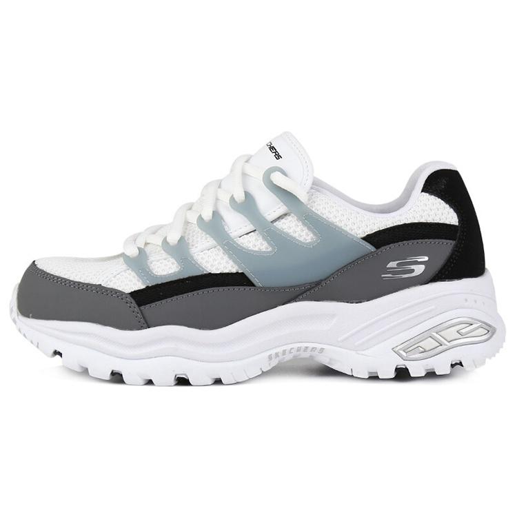 (WMNS) Skechers D Lites Low-Top Daddy Shoes White/Grey Women s 66666253-BKW EU 36