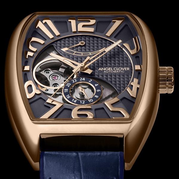Angel Clover Men's Leather Belt DPA38PNV-NV Wrist Watch