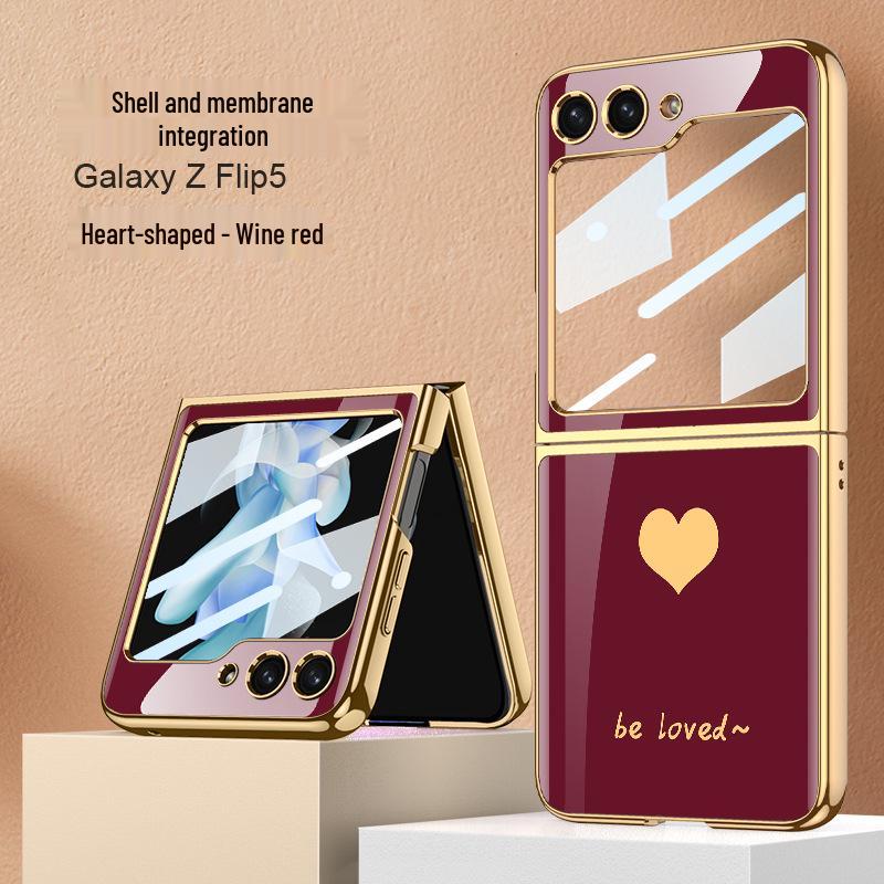 Samsung Z Flip5 Foldable Heart Design Screen Protection Case