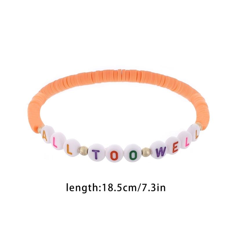 12pcs/set Taylors Bracelets Beaded Wristband Friendship Bangle for Women Letter Clay Beads Bracelets for Swiftie Fans