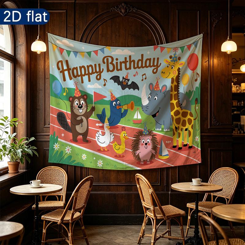 Party Backdrop Animal Cartoon Flat Parties Sheep Celebrations Wedding Photo Booth Background Front Door Decor