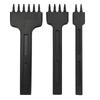 3 Pcs Leather Prong Punch Black 2 Teeth 4 Teeth 6 Teeth Round Teeth Leather Stiching Punch DIY Punching Tool