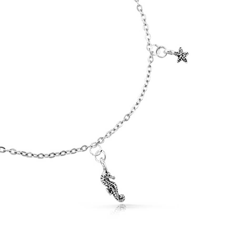 Natical Dangle Starfish Sea Slug Shell Anklet 925 Sterling Silver with Adjustable Inch [Bling Jewelry] Women's Multi-Charm Bracelet. 9-10 Extension.