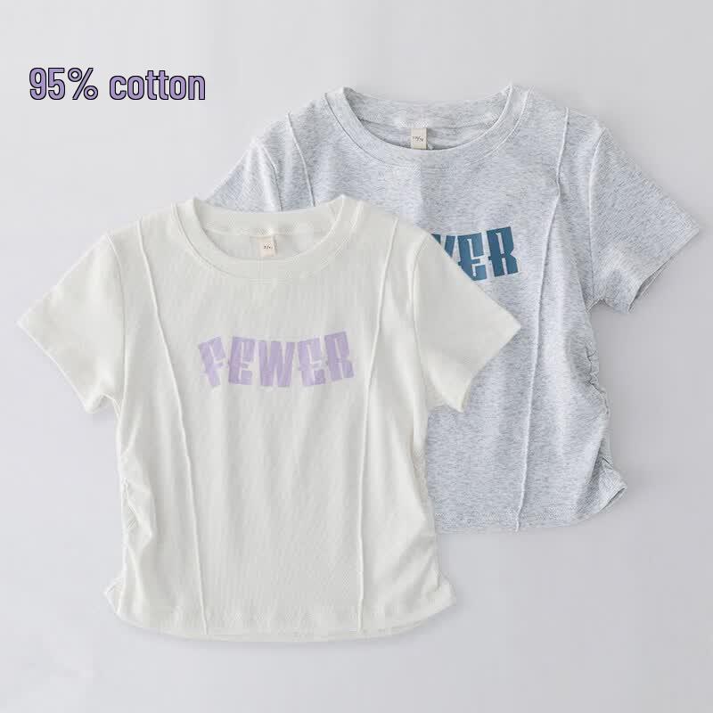 Moonkids Girls Slim Fit Short-Sleeve Summer T-Shirt 120cm