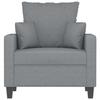 Vidaxl Armchair, Light Gray, 60 Cm, Upholstered In Fabric