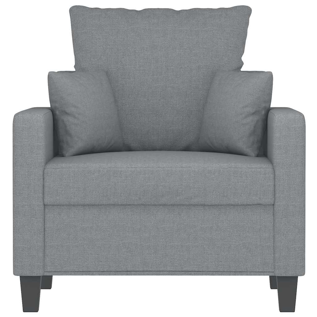 Vidaxl Armchair, Light Gray, 60 Cm, Upholstered In Fabric