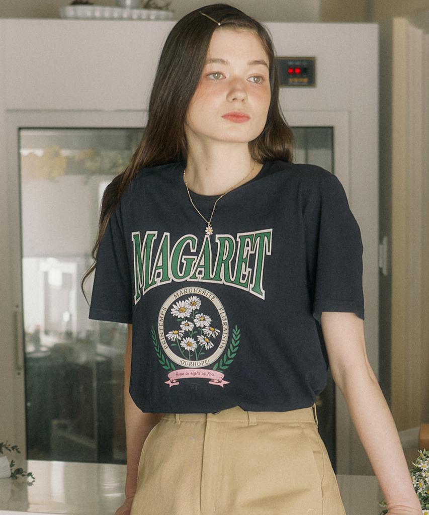 OURHOPE Margaret Artwork T-Shirt - Navy
