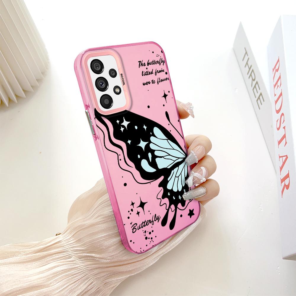 Painted Pattern Colorful Sliver Double Sided Hard Shell Shockproof Anti-fall Phone Casing for Samsung