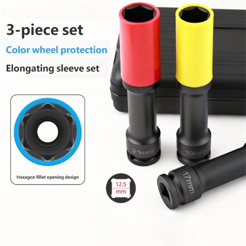 Professional Socket Set 1/2 Inch Drive with Hexagonal Rounded Corner Design for Car Impact Wrenches and Stable Operation