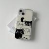 Cute snooping kitten iPhone17promax mobile phone case for Apple 16promax white background imd case 15