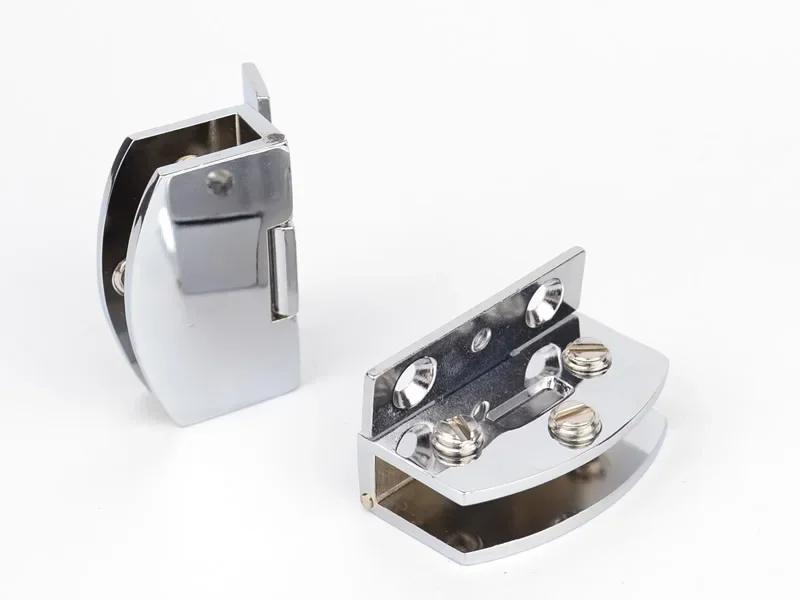 2pcs Zinc Alloy, Cabinet Glass Door Hinge/glass Clamp/clips,for 4mm-10mm Glass,no Holes, Single Folder ,glass Hardware