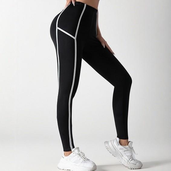 11 Side Personality Stripe Fitness Sports High Waist Hip Lift Slim Skinny Yoga Pants Sports Breathable Yoga