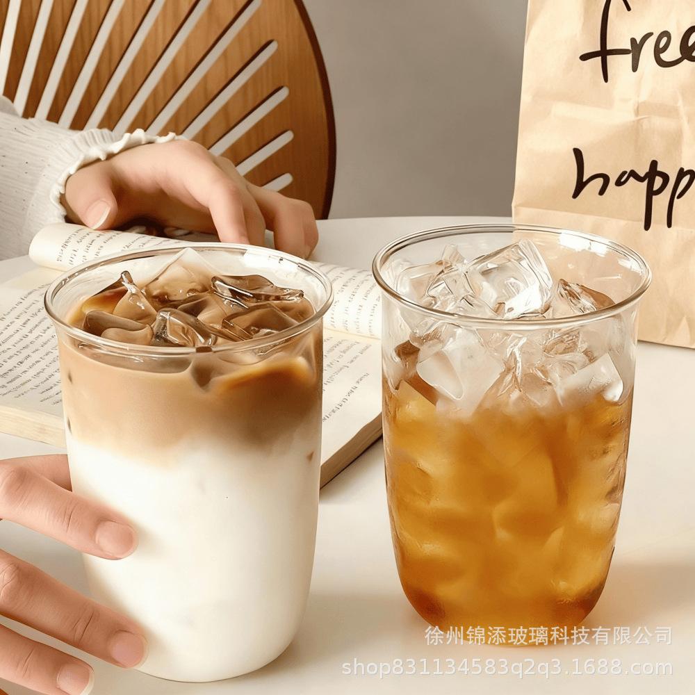 

Large Capacity Flip-Top Glass Cup for Coffee, Milk, or Juice - Modern Minimalist Design for Office and Students. Flip-top Cup - Style A (Straight Body Short)