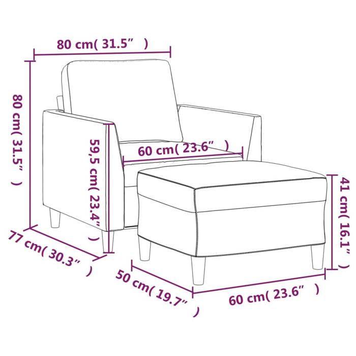 VidaXL Armchair with Footrest Bordeaux Red 60 Cm Faux Leather, Sofa, Armchair, TV Armchair, Single Sofa, Sofa, 3201120
