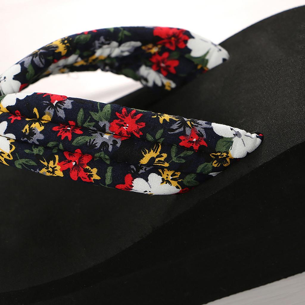 Hot Women Shoes Summer Fairy Style Sandals Women Wedge Heel Thick Bottom Floral Flip Flops Beach Flip Flops Zapatos De Mujer